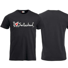 Load image into Gallery viewer, T-Shirt Schwarz, I Love Switzerland
