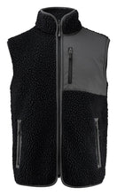 Carica l&#39;immagine nel visualizzatore di Gallery, Zweifarbiger Sherpa-Fleece-Weste / Gilet Schwarz
