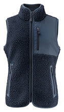 Carica l&#39;immagine nel visualizzatore di Gallery, Zweifarbiger Sherpa-Fleece-Weste / Gilet Navy Women
