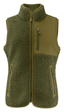 Load image into Gallery viewer, Zweifarbiger Sherpa-Fleece-Weste / Gilet Grün Women
