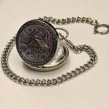 Load image into Gallery viewer, Pocket watch "Alpenhof" with chain P-05, Swiss Made

