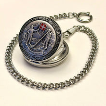 Load image into Gallery viewer, Pocket watch "Fahnenschwinger &amp; Alphorn" with chain P-26, Swiss Made
