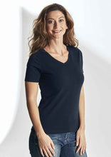 Load image into Gallery viewer, Stretch T-Shirt Damen Navy, Fairtrade 
