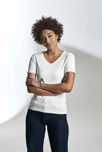 Carica l&#39;immagine nel visualizzatore di Gallery, Stretch T-Shirt Damen Weiss, Fairtrade 
