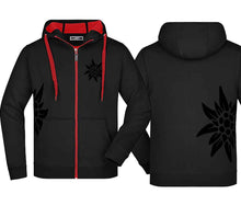 Load image into Gallery viewer, Edelweiss hooded jacket, black/red, black Edelweiss
