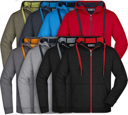 Zweifarbige Kapuzenjacke