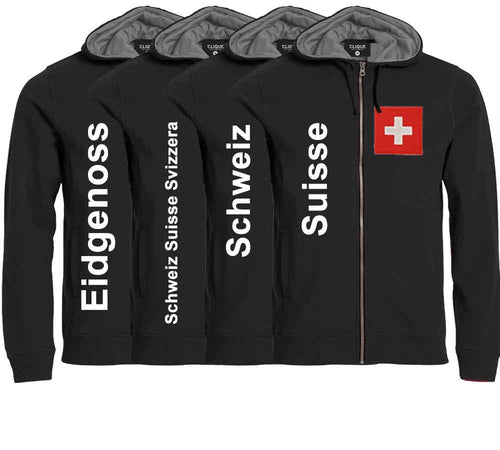 Kapuzenjacke Schweizerkreuz 2.0 Black Edition