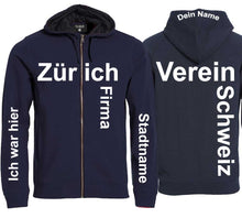 Lade das Bild in den Galerie-Viewer, Kapuzenjacke Dark Navy Personalisiert
