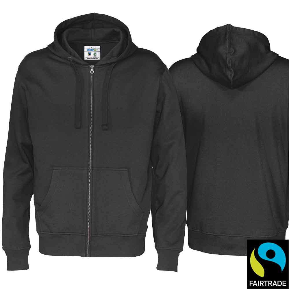 Kapuzenjacke Schwarz, Fairtrade