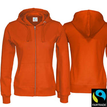 Carica l&#39;immagine nel visualizzatore di Gallery, Kapuzenjacke Damen Orange, Fairtrade
