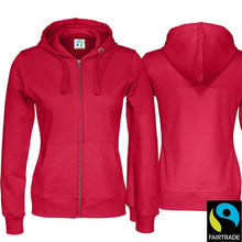 Charger l&#39;image dans la galerie, Kapuzenjacke Damen Rot, Fairtrade
