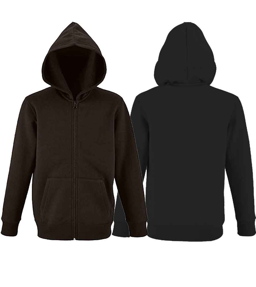 Kids Kapuzenjacke Schwarz mit Scherenschnitt