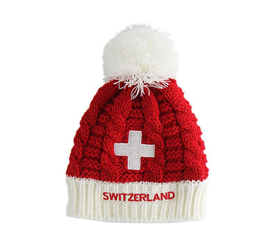 Cappello di lana per bambini con croce svizzera