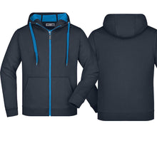 Carica l&#39;immagine nel visualizzatore di Gallery, Zweifarbige Kapuzenjacke Navy Aqua

