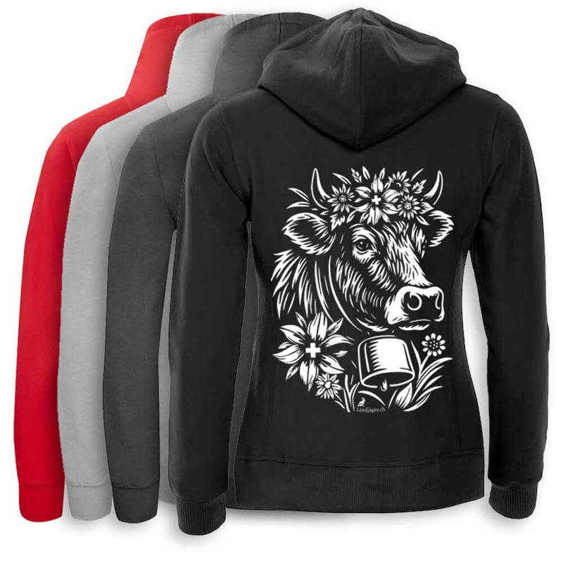 Damen Kapuzenjacke mit Kuh