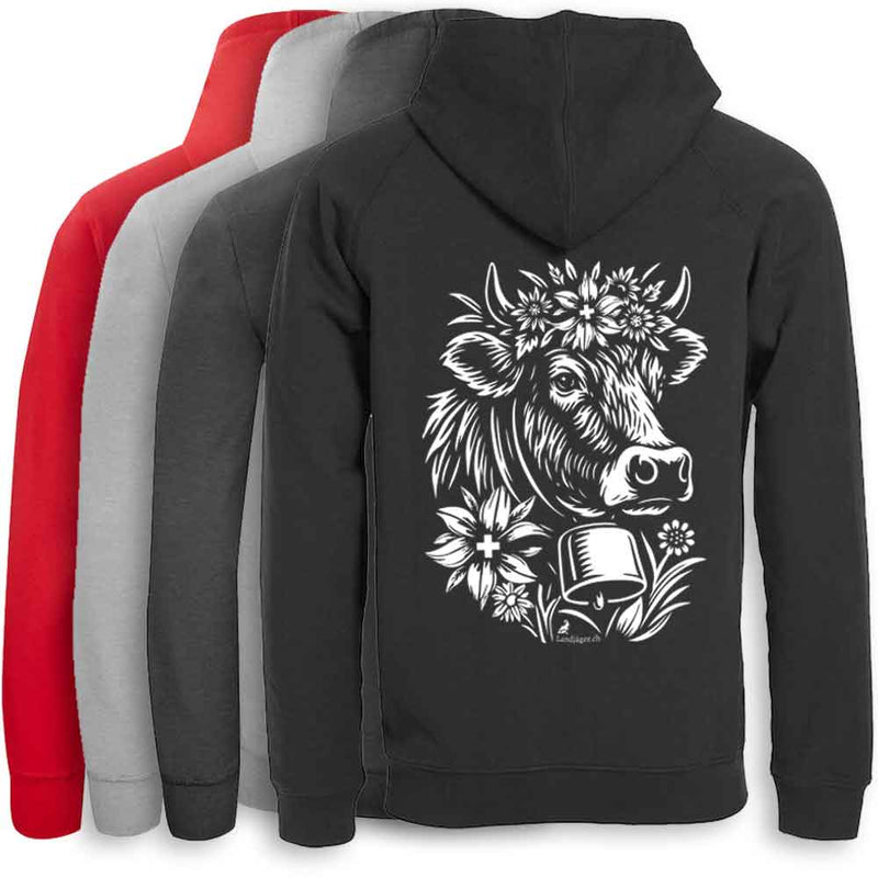 Kapuzenjacke mit Kuh