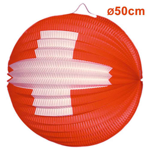 Lampion XXL mit Schweizerkreuz ø 50 cm