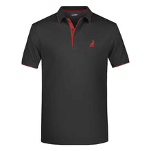 Lade das Bild in den Galerie-Viewer, Landjaeger-Style-Poloshirt-Schwarz-Rot-Landjaeger.ch

