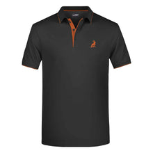 Lade das Bild in den Galerie-Viewer, Landjaeger-Style-Poloshirt-Schwarz-Orange
