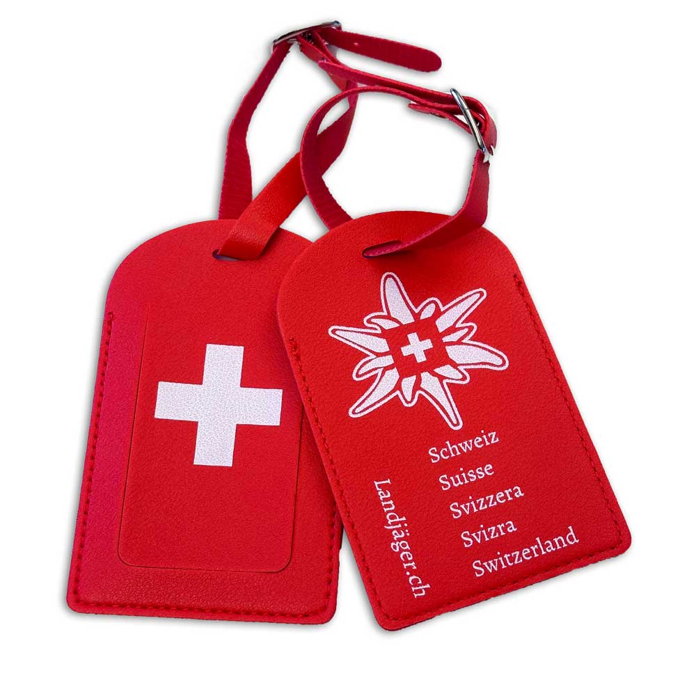 Cuir à bagages à bagages avec croix suisse