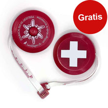 Load image into Gallery viewer, Gratis Massband Edelweiss mit Schweizerkreuz
