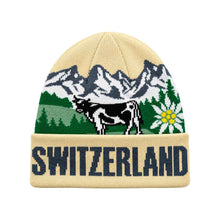 Charger l'image dans la galerie, Bonnet tricoté « Switzerland » avec des motifs suisses
