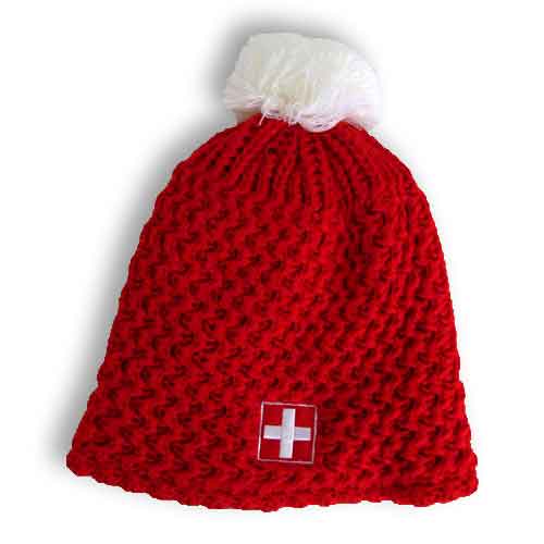 Cappello rosso con pompon