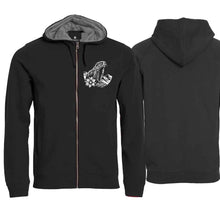 Lade das Bild in den Galerie-Viewer, Kapuzenjacke mit Alpen-Murmeltier, Schwarz, Brust klein
