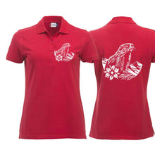 Lade das Bild in den Galerie-Viewer, Polo Damen mit Murmeltier, Silber, Brust klein &amp; Rücken gross
