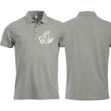 Lade das Bild in den Galerie-Viewer, Polo Unisex mit Murmeltier, Graumeliert, Brust klein
