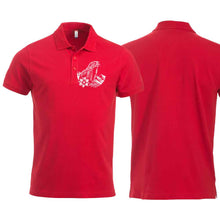 Lade das Bild in den Galerie-Viewer, Polo Unisex mit Murmeltier, Rot, Brust klein
