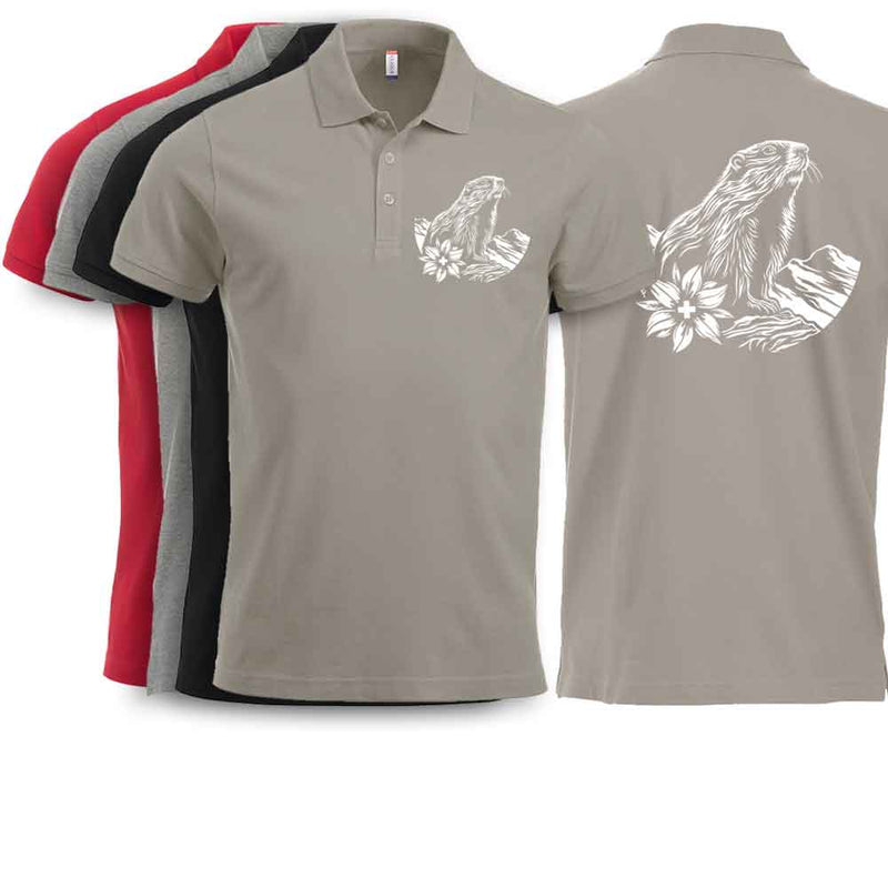 Polo Unisex mit Murmeltier