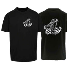 Lade das Bild in den Galerie-Viewer, Oversize T-Shirt mit Murmeltier, Schwarz, Brust klein &amp; Rücken gross
