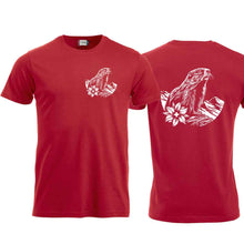 Lade das Bild in den Galerie-Viewer, T-Shirt mit Alpen-Murmeltier, Rot, Brust klein &amp; Rücken gross
