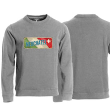 Load image into Gallery viewer, Pullover Grau, Kanton Neuchâtel Wappen / Schild
