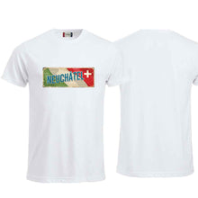 Load image into Gallery viewer, T-Shirt Weiss, Kanton Neuchâtel Wappen / Schild
