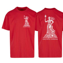 Charger l'image dans la galerie, Oversize T-Shirt Helvetia Libertas, Rot, Brust klein &amp; Rücken
