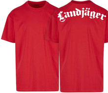 Carica l&#39;immagine nel visualizzatore di Gallery, Spezial Oversize T-Shirt Rot mit Text Landjäger
