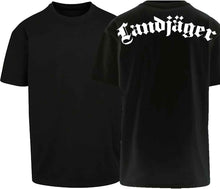 Carica l&#39;immagine nel visualizzatore di Gallery, Spezial Oversize T-Shirt Schwarz mit Text Landjäger
