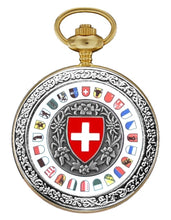 Lade das Bild in den Galerie-Viewer, Taschenuhr Bolux P-04-B Schweizerwappen mit Kantone
