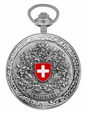 Lade das Bild in den Galerie-Viewer, Taschenuhr Bolux P-21-S Schweizerwappen mit Edelweiss
