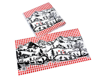 Paper napkins SWISS VICHY set of 20