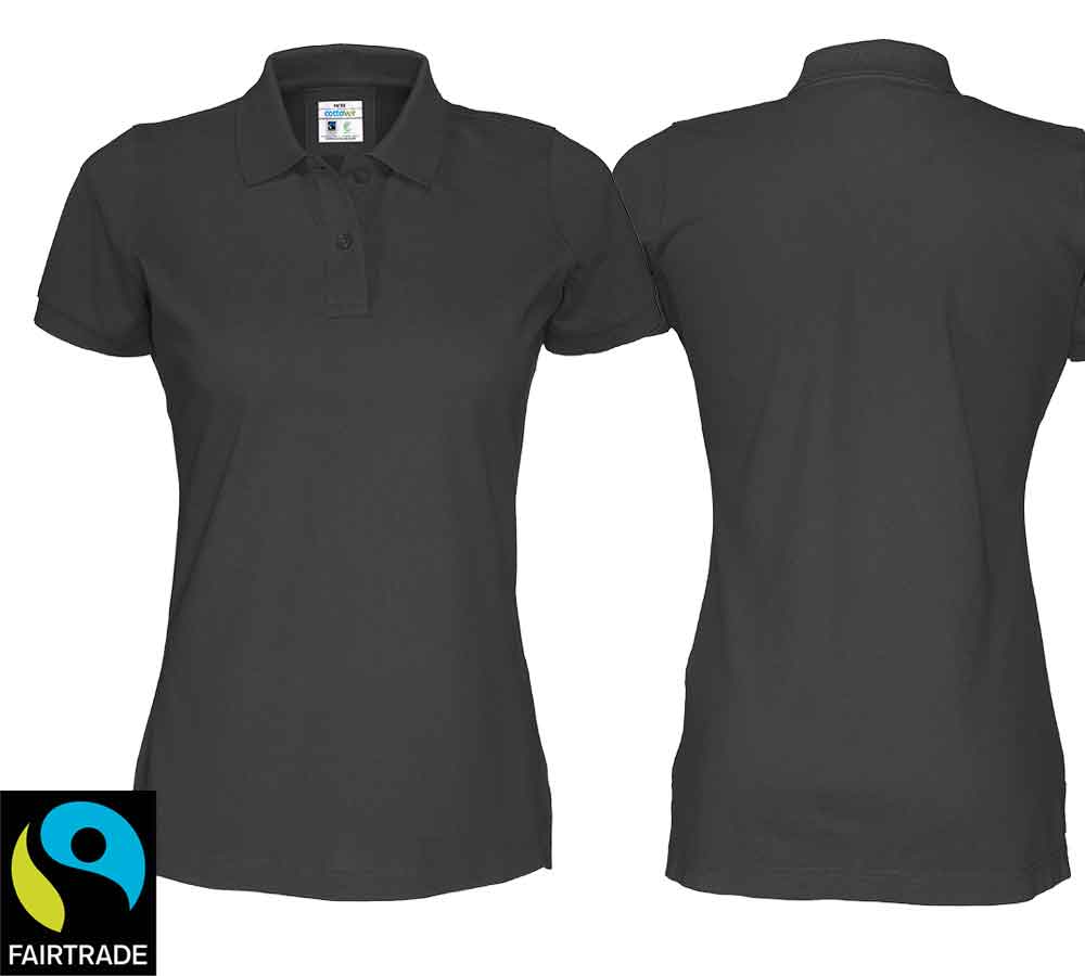 Polo Women Schwarz, Fairtrade