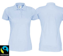 Load image into Gallery viewer, Polo Women Sky Blue, Fairtrade
