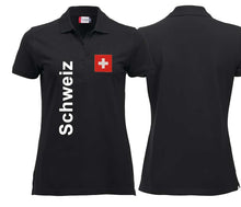 Load image into Gallery viewer, Polo Damen mit Schweizerkreuz Patch und Text Schweiz
