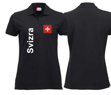 Load image into Gallery viewer, Polo Damen mit Schweizerkreuz Patch und Text Svizra
