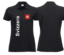 Load image into Gallery viewer, Polo Damen mit Schweizerkreuz Patch und Text Svizzera
