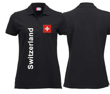 Load image into Gallery viewer, Polo Damen mit Schweizerkreuz Patch und Text Switzerland
