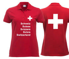 Lade das Bild in den Galerie-Viewer, Polo Damen mit Schweizerkreuz Design Schweizer Pass
