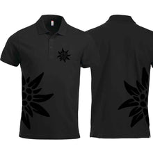 Load image into Gallery viewer, Edelweiss Polo, Black Edition, Brust &amp; Seite
